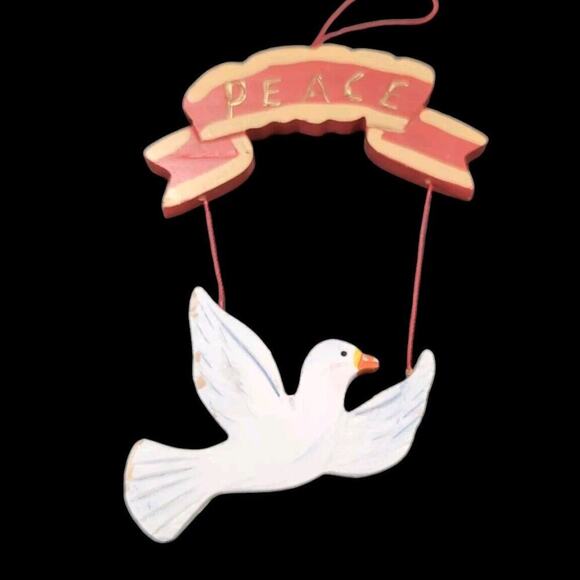 VTG Christmas Ornaments Lot of 6 Bird Dove‎ Heart Rabbits Snow Woman 1976 - 1999 - Picture 2 of 15